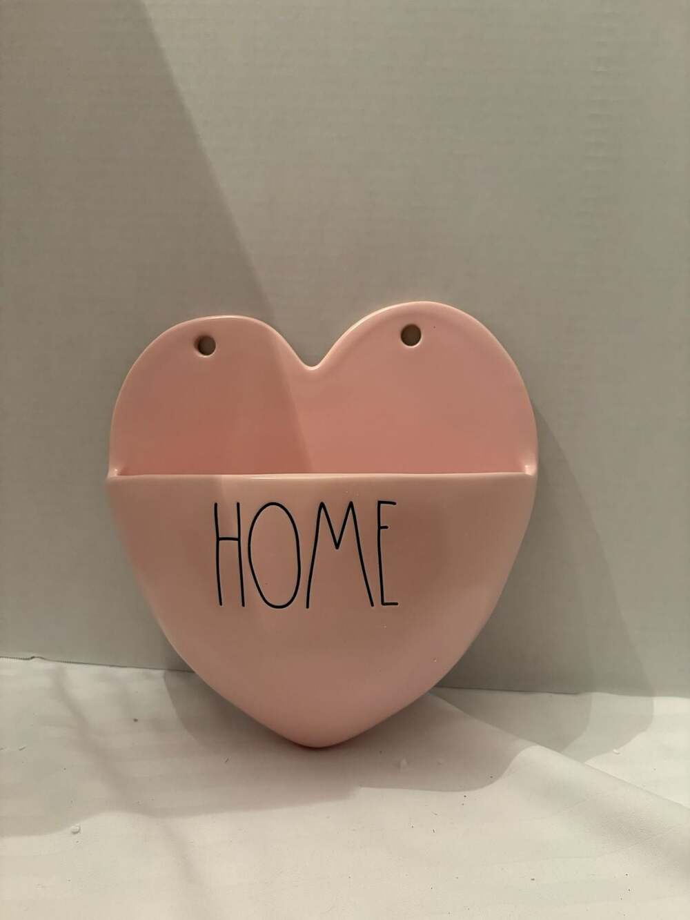 Rae Dunn Artisan Collection by Magenta Heart-Shaped 'HOME' Ceramic Wall Pocket